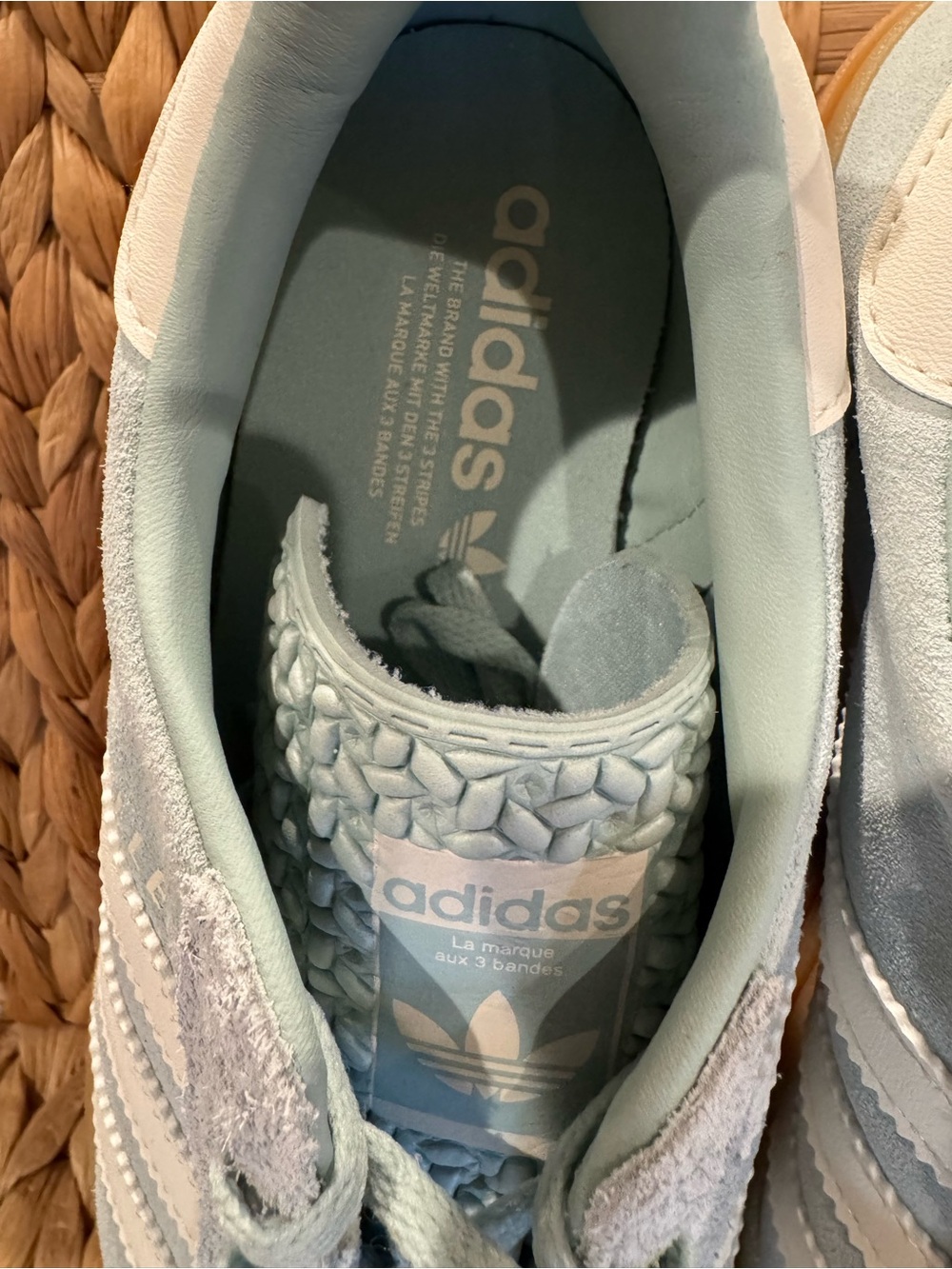 Adidas Gazelle Platform Sneakers - Mint Green with White accents and Gum Sole - Picture 7 of 10